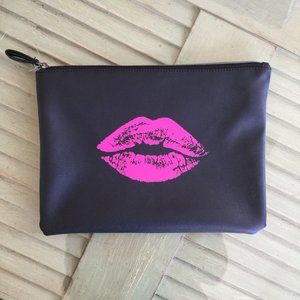 Bloomingdale's Pink Lips Pouch Cosmetic Bag NEW